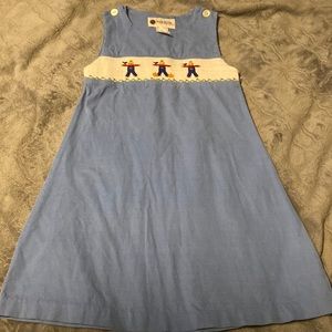 Smockadot kids smocked scarecrow pumpkin corduroy dress size 5